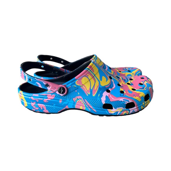 NWT Diplo X Crocs Limited Edition Rare Swirl Tie Dye Multicolored Crocs Clog - Picture 3 of 6